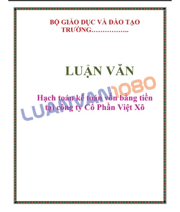 luan-van-ke-toan-von-bang-tien-tai-cong-ty-co-phan Kế toán vốn bằng tiền tại công ty Cổ Phần Việt Xô