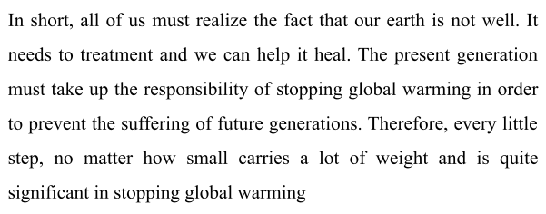 Tham khảo đoạn trích bài luận tiếng Anh về global warming