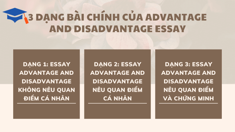 3 dạng bài chính của essay advantage and disadvantage