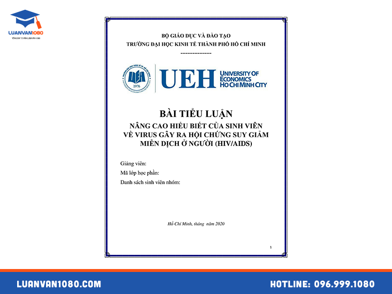 Bìa tiểu luận UEH