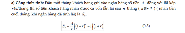 Công thức tính lãi kép
