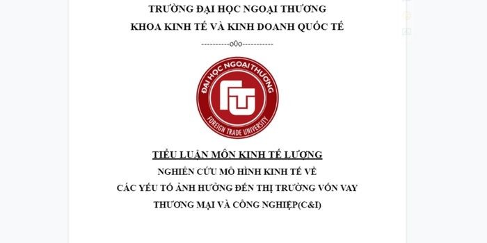 Mô hình kinh tế về các yếu tố ảnh hưởng đến thị trường vốn vay