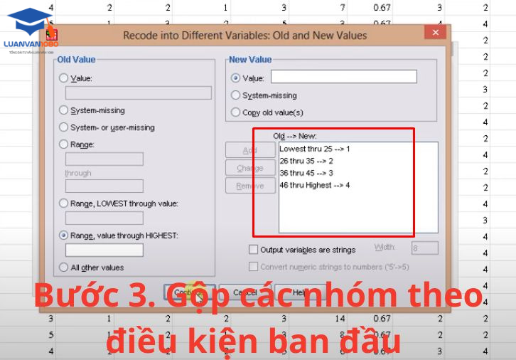 Bước 3. Tiến hành gộp các nhóm theo điều kiện ban đầu