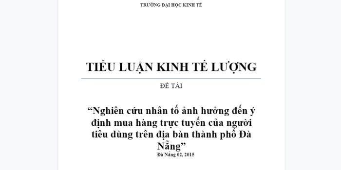 Nhân tố ảnh hưởng đến ý định mua hàng trực tuyến của người tiêu dùng
