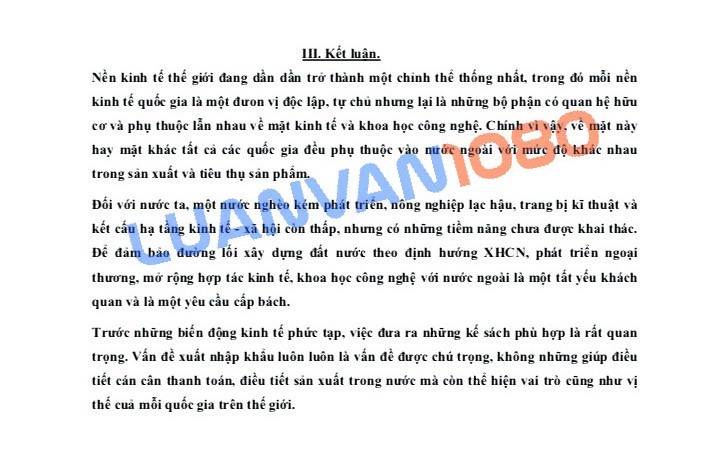 Kết luận tiểu luận mẫu số 5