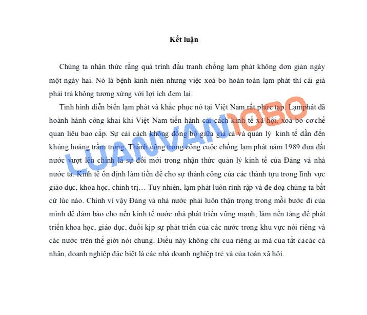 Kết luận tiểu luận mẫu số 8