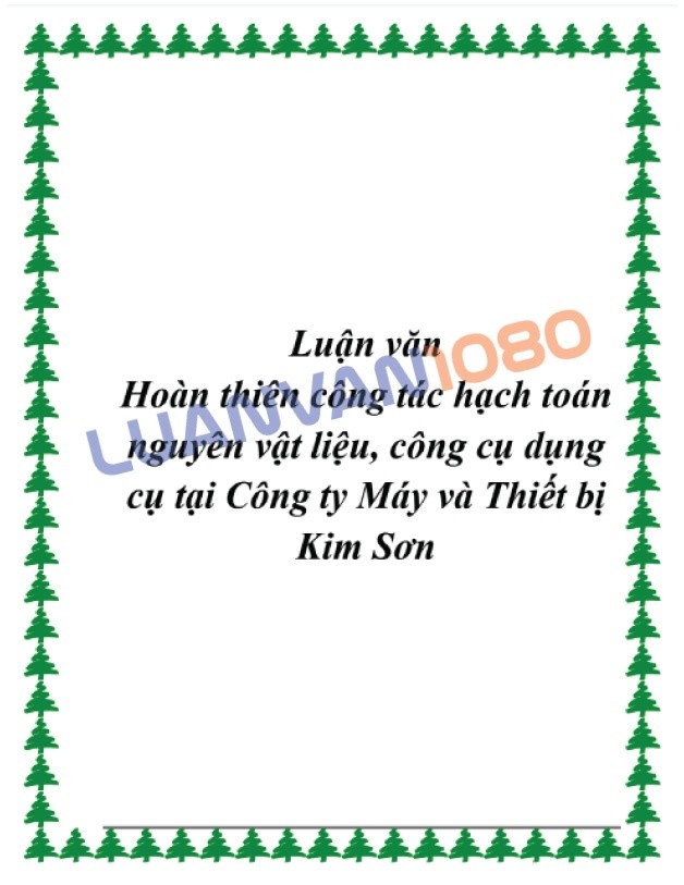 Luận văn kế toán công cụ dụng cụ tại công ty Máy và Thiết bị