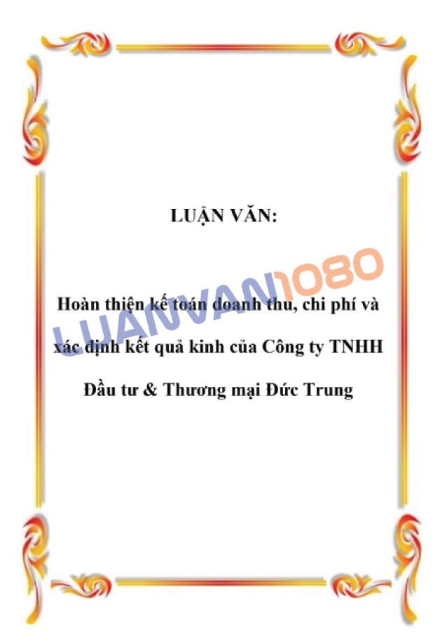 Luận văn kế toán doanh thu tại công ty TNHH Đức Trung