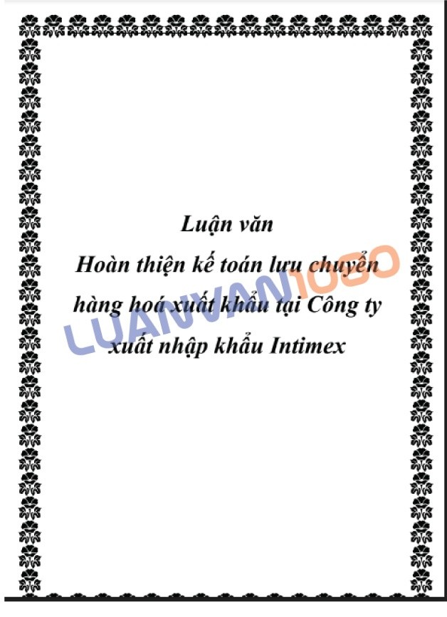 Luận văn kế toán lưu chuyển hàng hóa tại công ty Intimex