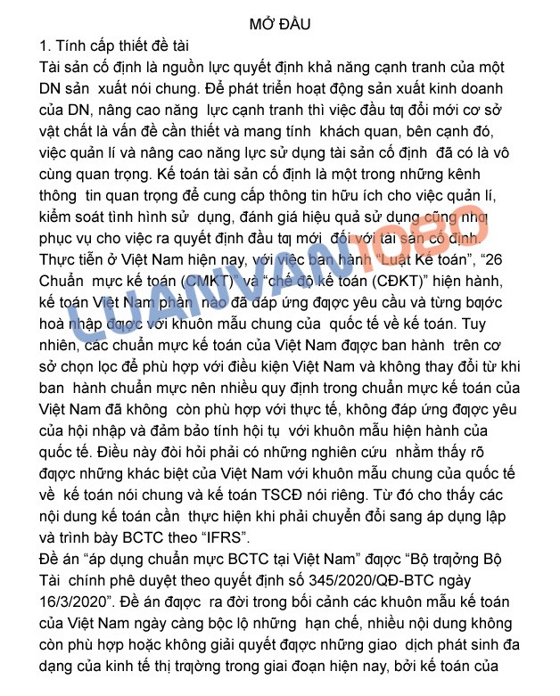 Mẫu báo cáo luận văn về kế toán tài sản cố định ở Hải Phòng