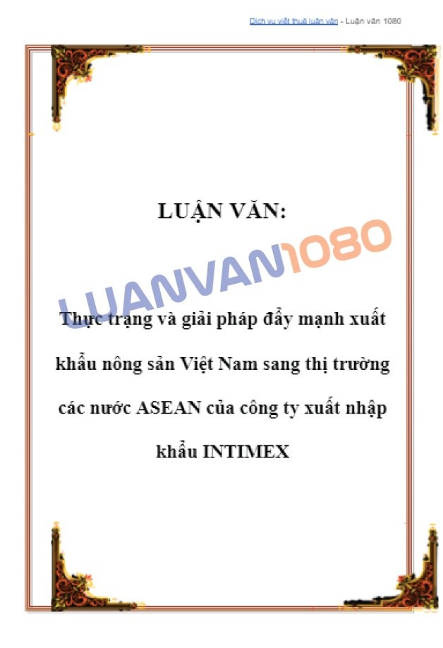 Tham khảo luận văn kế toán xuất nhập khẩu nông sản