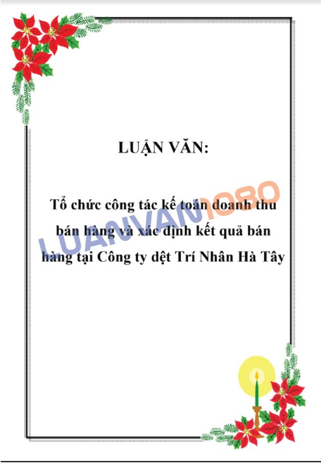 Luận văn kế toán doanh thu tại công ty dệt Trí nhân Hà Tây