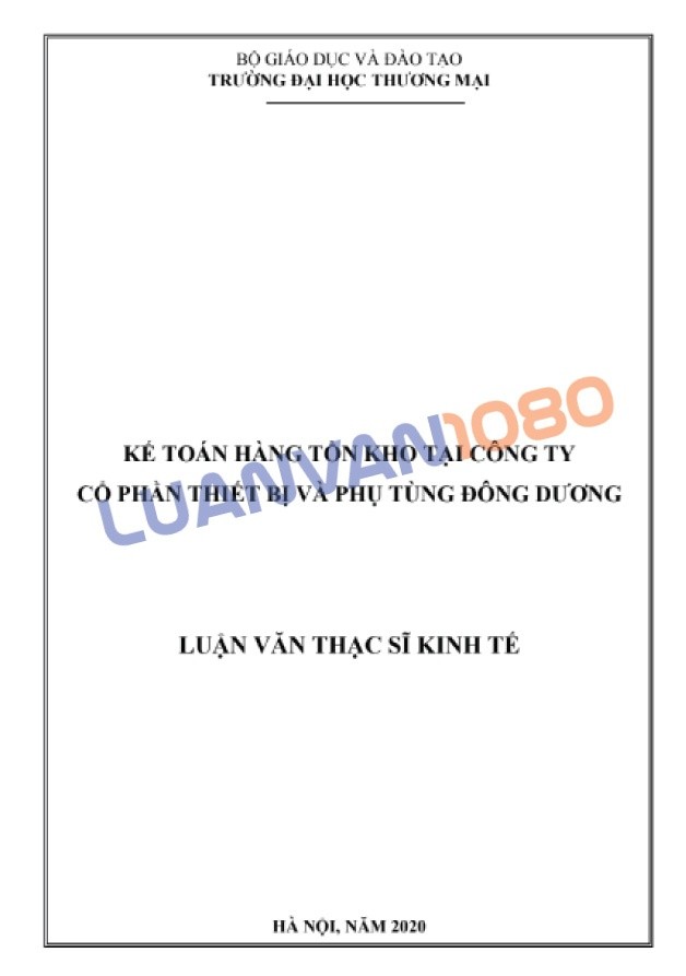 Luận văn về kế toán hàng hóa tại công ty cổ phần Đông Dương