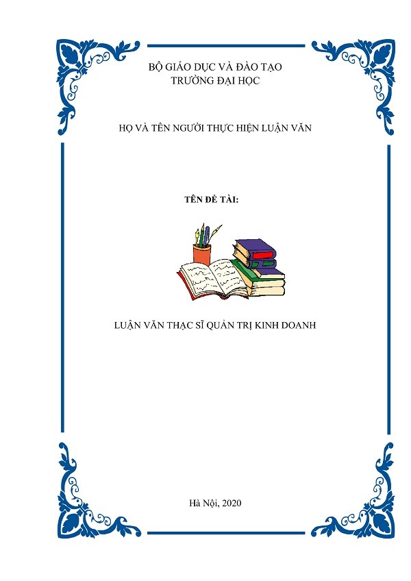 Mẫu bìa luận văn thạc sĩ