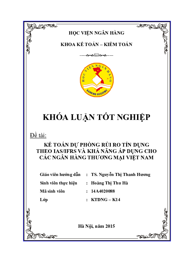 Mẫu bìa luận văn tốt nghiệp NHH