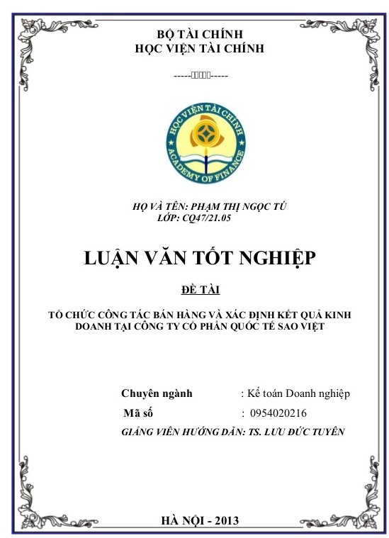 Mẫu bìa luận văn tốt nghiệp UOF