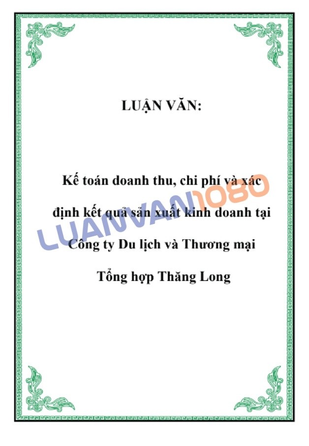 Luận văn kế toán doanh thu tại công ty Du lịch và Thương mại