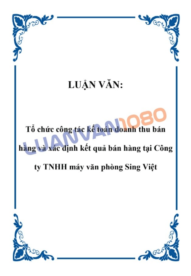 Luận văn kế toán doanh thu tại công ty TNHH Sing Việt