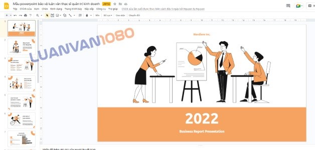 Mẫu powerpoint bảo vệ luận văn thạc sĩ quản trị kinh doanh
