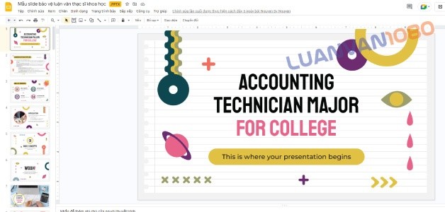 Mẫu slide bảo vệ luận văn thạc sĩ khoa học