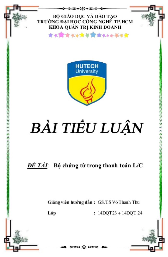 Mẫu bìa tiểu luận của trường đại học